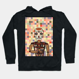 Puppet Master's Pixel Art - Mexican Character with Painted Eyes and Wood Pixel Item Hoodie